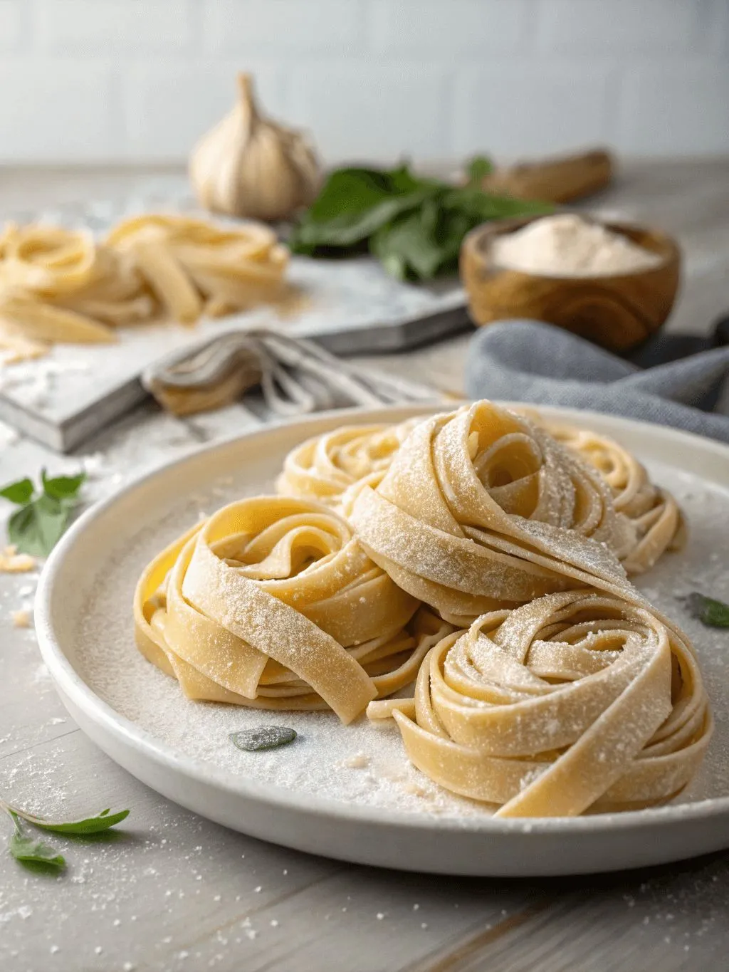 Homemade pasta noodles boiling in a stainless steel pot on a stove