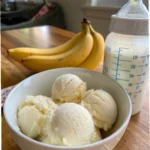 breast milk ice cream homemade in a bowl.